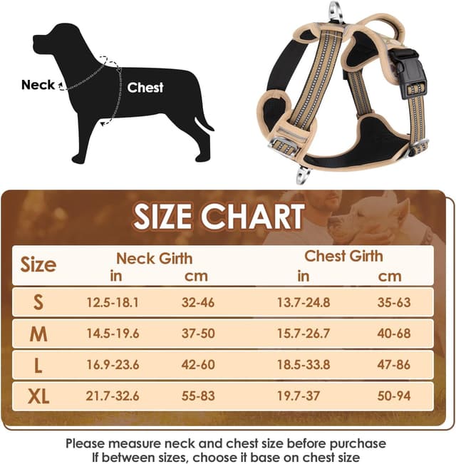 Detalle de Eyein Large Dog Harness – Anti-Pull Adjustable Heavy Duty Pet Vest with 2 Clips