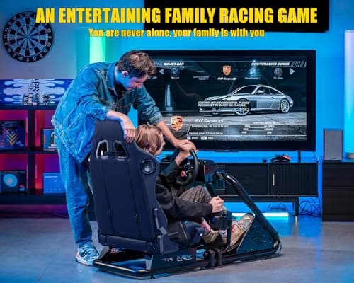 Thumbnail 6 de GTPLAYER Simulator Cockpit con altavoces 3D: soporte de volante ajustable y asiento para sim racing