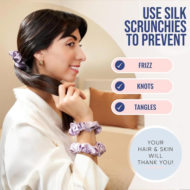 Thumbnail 2 de Blissy Silk Scrunchies 22 Momme Lavender 💇♀