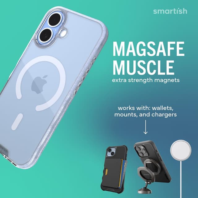 Thumbnail 2 de Smartish iPhone 17 MagSafe Clear Case (Gripmunk) – Slim Anti-Yellowing Protective Cover