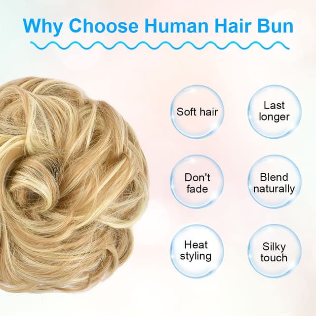 Detalle de Aomig Dutt Haarteil für Gelockt 1 Stück