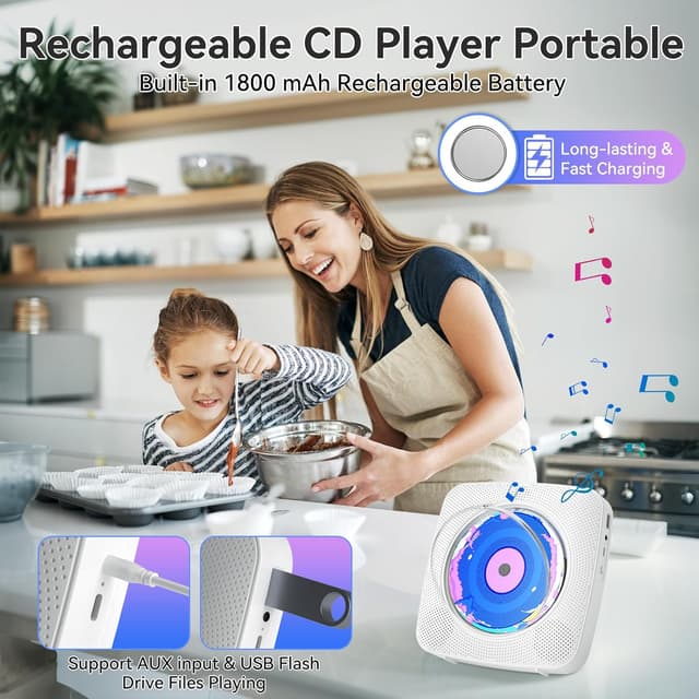 Thumbnail 3 de Kegaudio Desktop Wall CD Player 1800mAh
