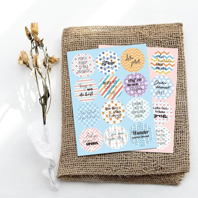 Thumbnail 2 de BIROYAL Sprüche Aufkleber 120 Stk 🎨