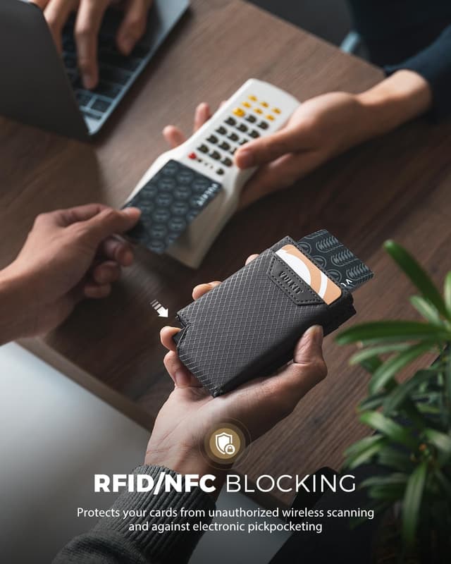 Detalle 1 de VULKIT bifold card wallet RFID 8 cards