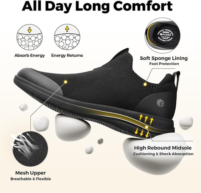 Detalle 2 de FitVille BriskWalk V3 Damen Slip-on Sneaker in extra weiter Passform