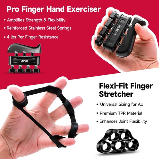 Detalle de FitBeast Grip Strengthener Kit 5-Pack ๐