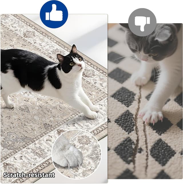 Thumbnail 6 de 3-piece washable kitchen rug set Beige 🏡