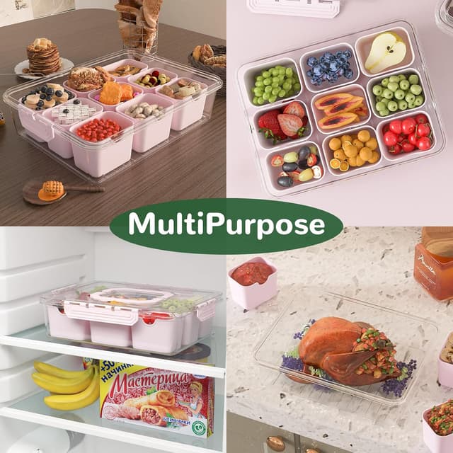 Thumbnail 3 de REBECAT 8-Compartment Snack Tray with Lid 🍽