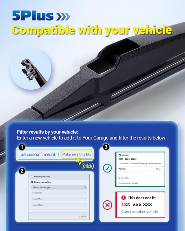 Thumbnail 1 de 5 PLUS 12 Inch Rear Wiper Blade for Dodge Durango, RAV4, Highlander