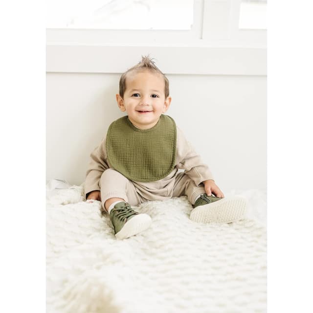 Detalle de Konssy Muslin Baby Bibs 8-Pack (Cotton Muslin Front, Fleece Back) for Teething & Drooling