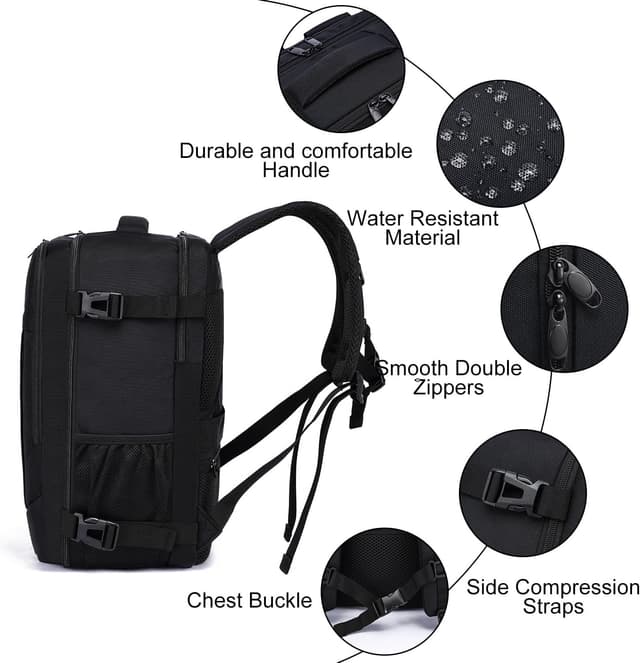 Thumbnail 4 de Mochila Viaje 40x30x20 para Ryanair, Vueling, Mochila Cabina 40x20x30 Mochila Viaje Cabina Avion con Compartimento Impermeable 24L Equipaje de Mano Bolsa Portatil 14 Pulgadas para Trabajo, Viajes