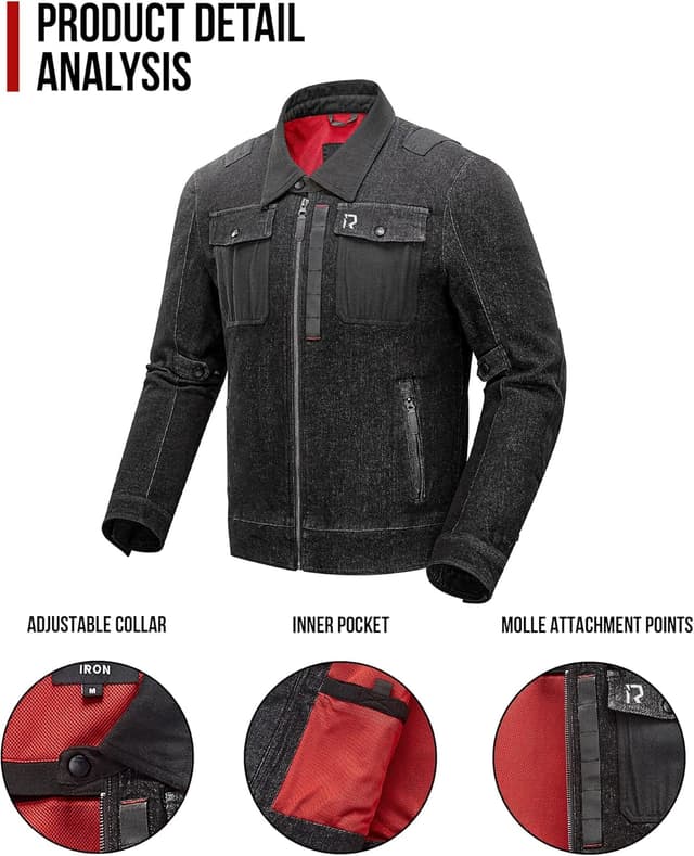 Thumbnail 4 de BORLENI Motorradjacke Jeans mit Protektoren