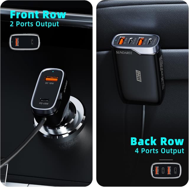 Thumbnail 5 de SUNDAREE Caricatore Auto 6 Porte 123W