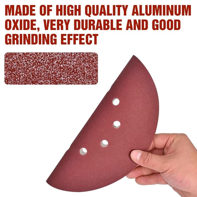 Detalle 2 de KONGMING 25 Pcs 225mm Sanding Discs Grit 40 (9 inch) Hook and Loop for Drywall Sander