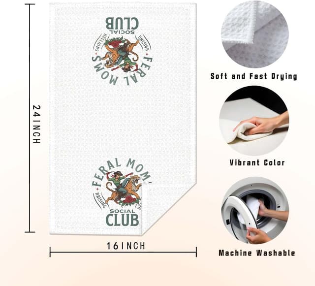 Thumbnail 6 de EVER-GOING TUNE Fun Feral Moms Kitchen Towel 16x24