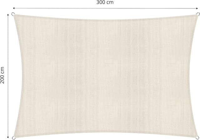 Detalle de Lumaland voile d’ombrage rectangulaire 2 x 3 m ivoire en HDPE avec drisses de fixation