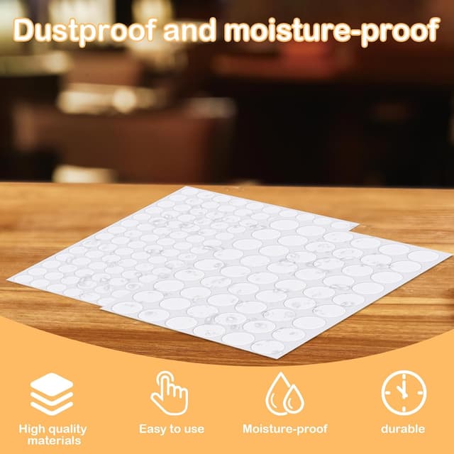 Detalle de 290 Pezzi Coprivite Bianco autoadesivi per mobili: tappi rotondi 12/15/21 mm