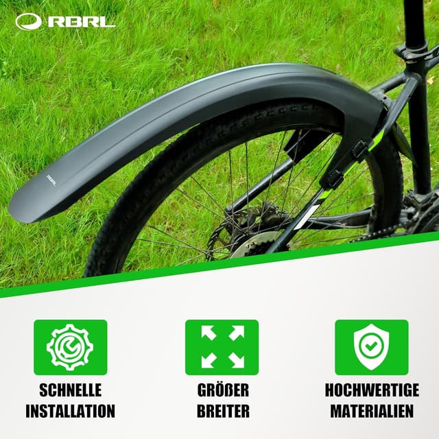 Detalle de RBRL Fahrrad-Schutzblech-Set vorne & hinten für MTB-Reifen (27,5/29 Zoll, bis 3,0")