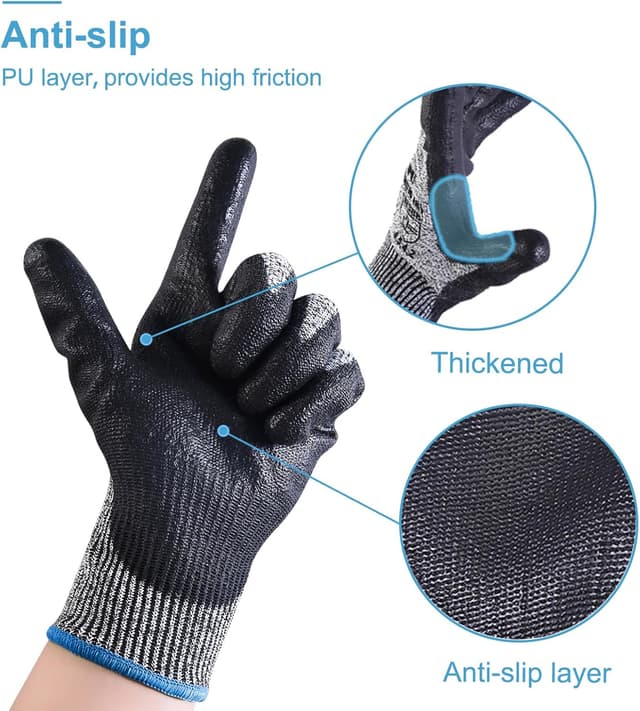 Detalle de Donfri Cut Resistant Gloves Level 5, Size S,3