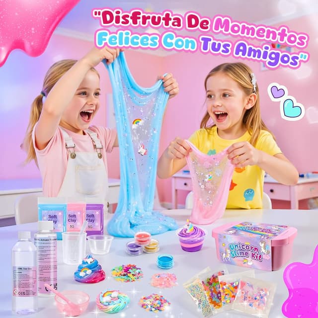 Detalle 2 de iKidiki Slime Unicornio Kit Fluffy para Niñas
