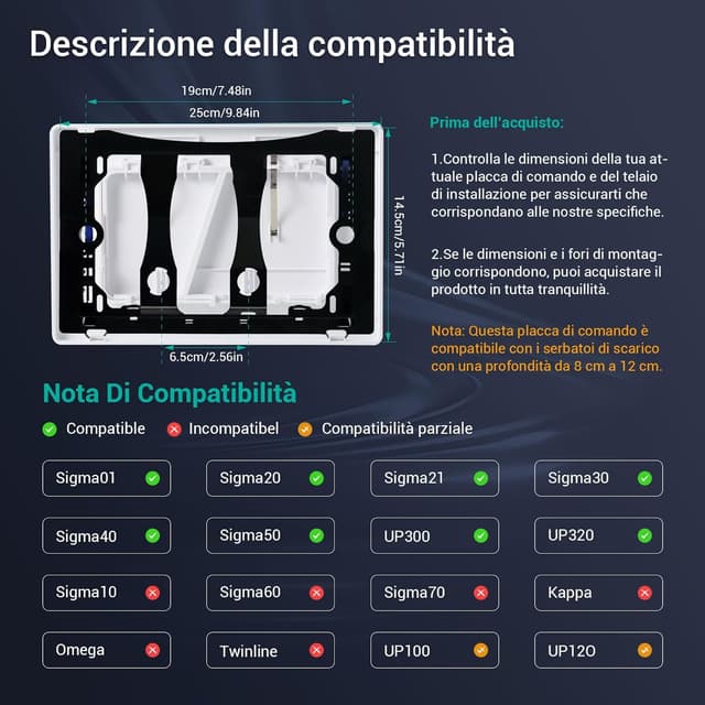 Thumbnail 5 de Empyreal Placca di Comando WC 243×163 mm
