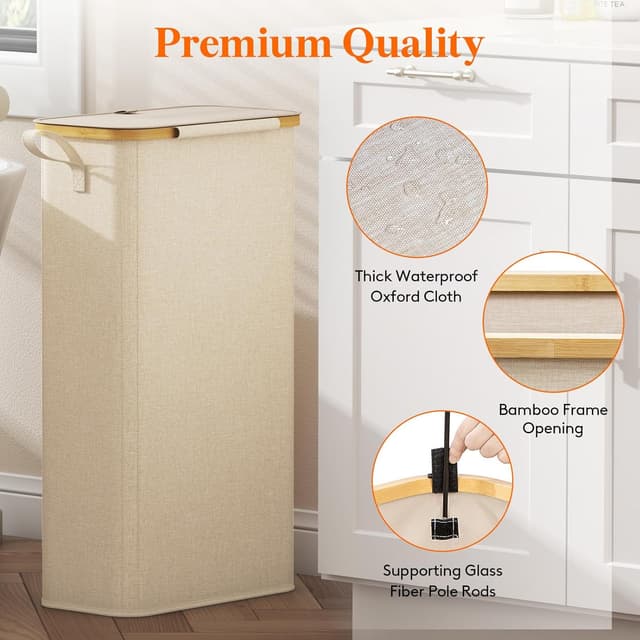 Thumbnail 6 de Lifewit 65L Slim Laundry Hamper with Lid