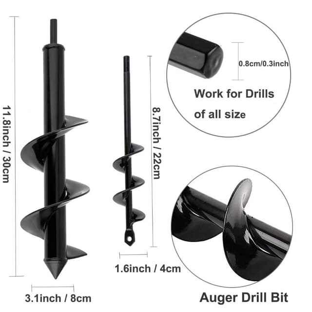 Detalle 2 de Berfea Garten Schneckenbohrer 8x30 cm