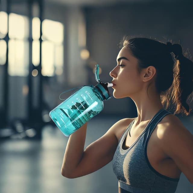 Thumbnail 6 de GLEKGLEK 2 Litre BPA Free Water Bottle with Time Markings (Cyan)