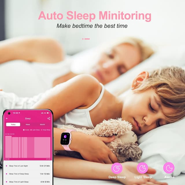 Detalle 1 de HENGTO Activity Tracker bambini IP68 rosa