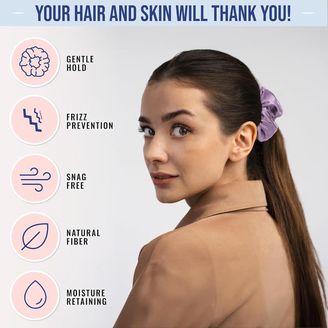 Thumbnail 6 de Blissy Silk Scrunchies 22 Momme Lavender 💇♀