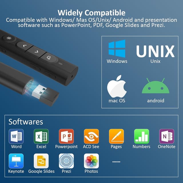 Detalle de SunnyOcean 2.4GHz presentation clicker