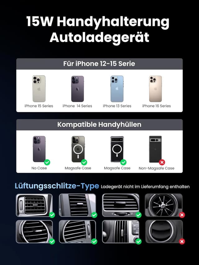 Thumbnail 4 de UGREEN MagSafe Autohalterung 15W