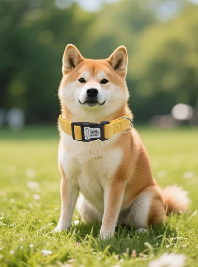 Detalle 2 de THAIN Smart QR Code Dog Collar (Nylon & Velvet) with Unique ID Registration, Adjustable Plastic Buckle – Medium (Black/Red/Pink/Yellow)