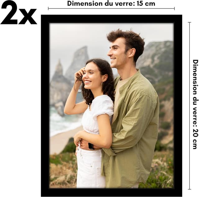Thumbnail 1 de Americanflat Cadre Photo 15x20 noir 2 pcs