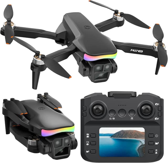 Detalle de F417PRO Fakjank : mini drone avec caméra 1080P, écran et vol stable (pour débutants et enfants)