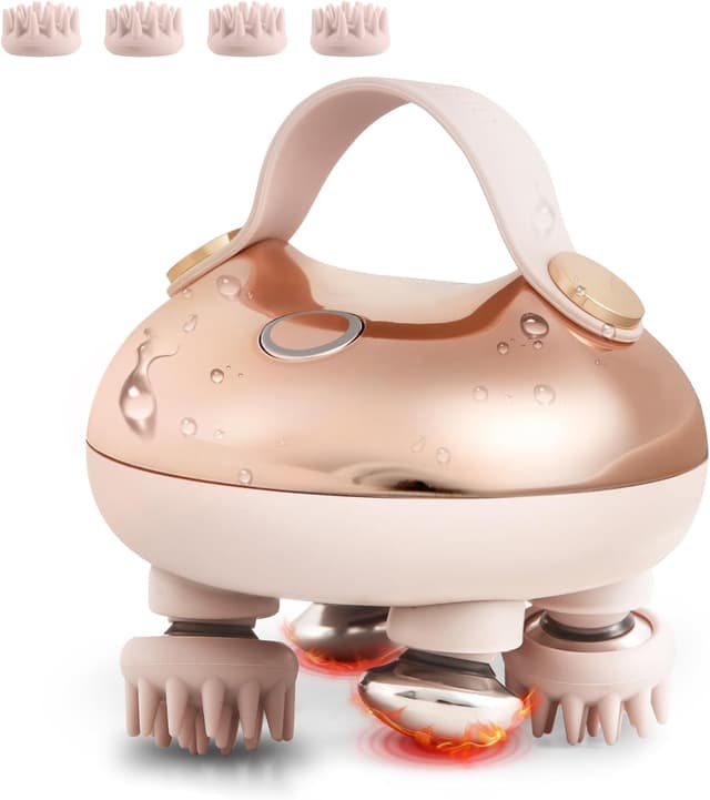 Detalle de arboleaf Heated Head Massager Scalp – electric heated scalp massager with 4 removable claw heads, IPX7 waterproof