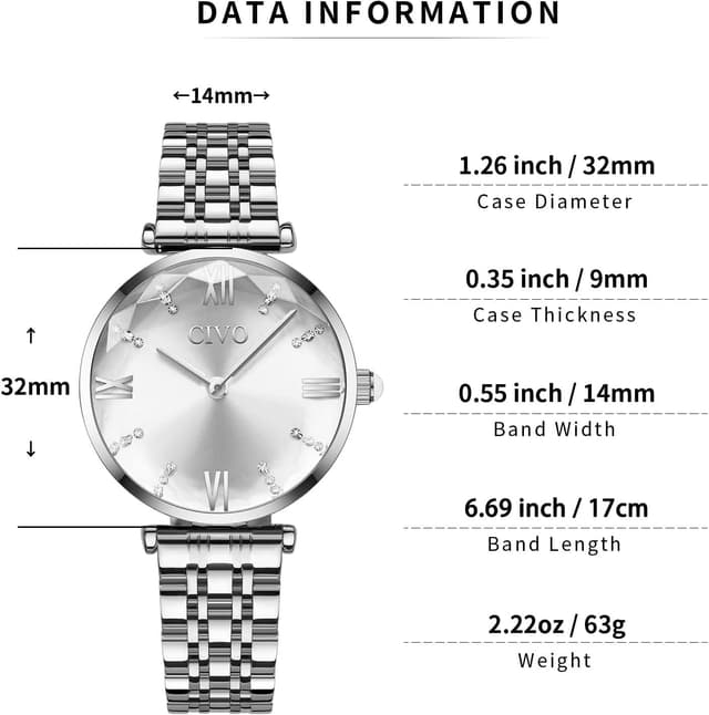 Detalle 2 de CIVO Damenuhr Sternenhimmel 3 ATM wasserdicht