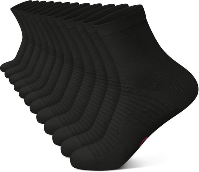 Detalle de Compression Running Ankle Socks (6 Pairs) for Men & Women – Quarter Athletic Socks for Running, Cycling, Golf, Work
