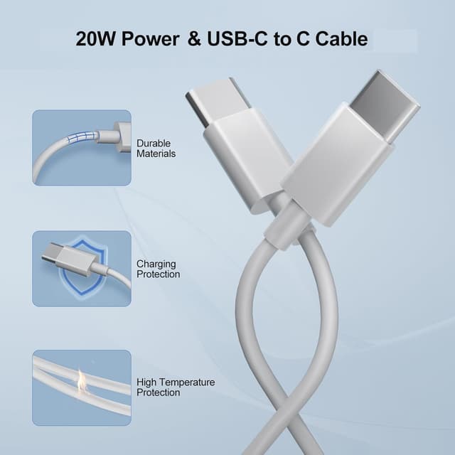 Detalle de 20W USB-C charger with 2m cable