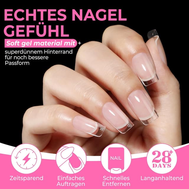 Thumbnail 5 de UNA GELLA Kurze Quadrat Tips 216 💅