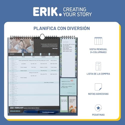 Detalle de Calendario Familiar 2026 Arte — Planificador mensual 🗓