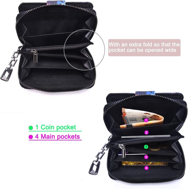 Detalle 2 de Mini portefeuille femme motif mandala 10,2 x 13,5 cm