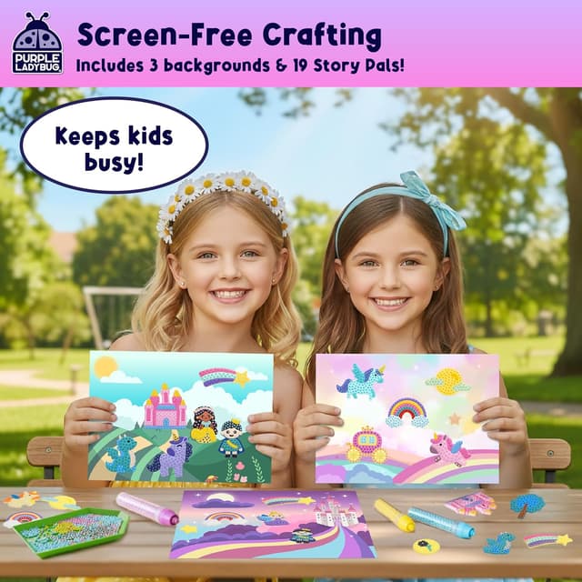 Detalle de My BeadStories Princess Unicorn Bead Mosaic Art Kit for Kids (Ages 4–10)