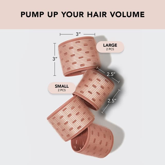 Detalle de Kitsch XL Ceramic Thermal Hair Rollers – 4 Velcro-Wärmerollen für mehr Volumen (2,5" & 3")