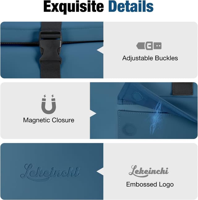 Detalle 1 de Lekeinchi Rolltop Backpack (Blue) with 17-inch laptop compartment