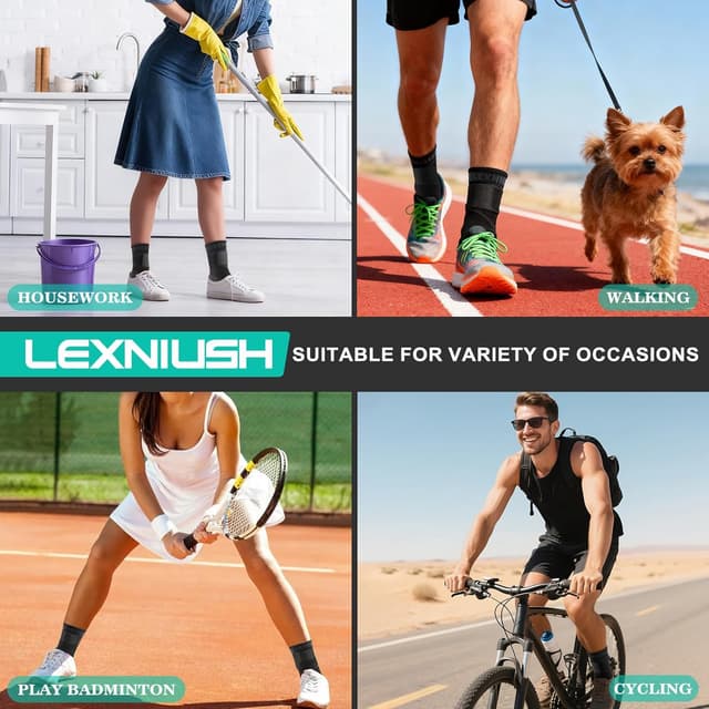 Thumbnail 6 de Lexniush Sprunggelenkbandage links oder rechts mit verstellbarer „8“-Kompression gegen Plantarfasziitis & Achillessehne