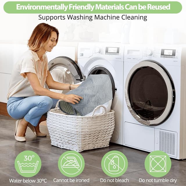 Detalle de TAIKURA Washable Pee Pads for Dogs (Reusable, Non-Slip) – 2 pack, light gray 92×122cm