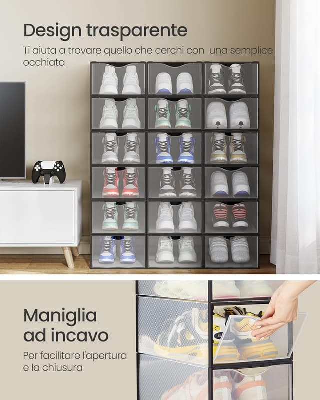 Thumbnail 2 de SONGMICS Scatole Contenitori Scarpe 18 pezzi 33,2x23x14,5 cm