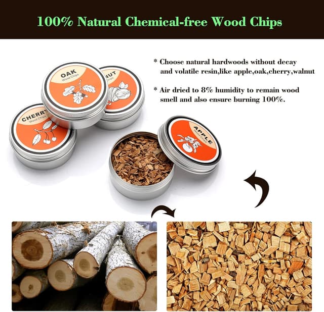 Detalle de TMEOIIPY Cocktail Smoker Kit 4 Holzchips