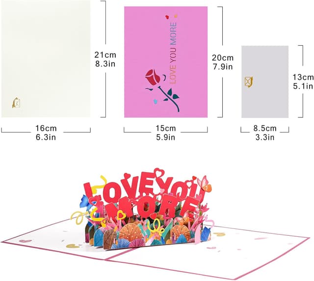 Detalle 2 de DLYMXGC Love You More pop up cards